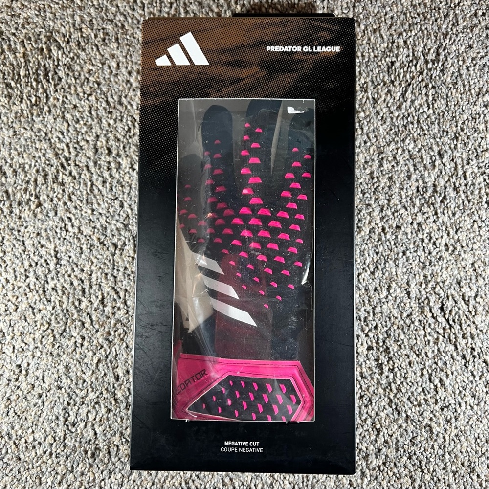 Adidas PRED GL LGE Goalkeeper Gloves Mens size 8 HN7993 Pink/White/Black New - Picture 2 of 6